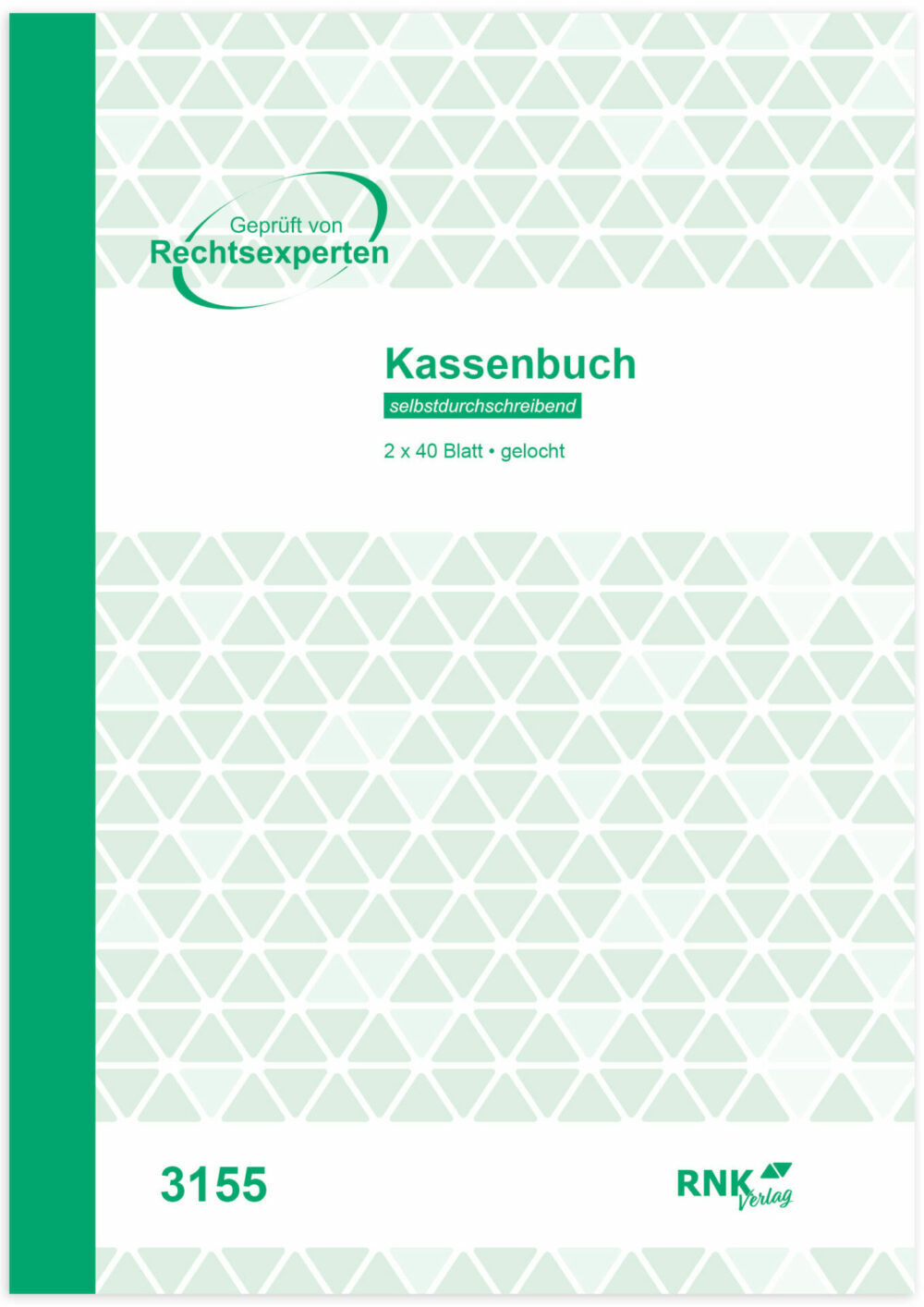 Kassenbuch-Hülle in weiß und grün